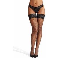 Ann Summers 2 Pack Lace Top Fishnet Hold-Ups Black