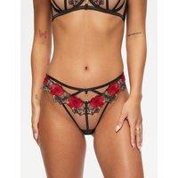Ann Summers Embroidered Mesh Brazilian Knickers Black Mix