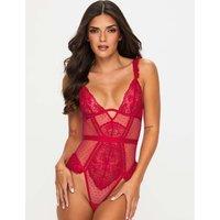 Ann Summers Lace Crotchless Teddy Red