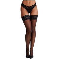 Ann Summers 2 Pack Lace Top Glossy Hold-Ups Black