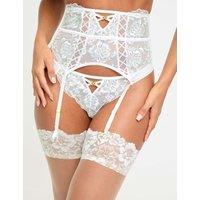 Ann Summers Embroidered Mesh Waspie Suspender Ivory Mix