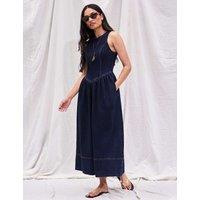 RO&ZO Cotton Rich Midi Waisted Dress Blue Denim