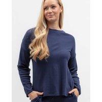 Cyberjammies Cotton Modal Jersey Ribbed Pyjama Top Navy