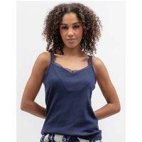 Cyberjammies Cotton Modal Jersey Ribbed Hidden Support Vest Navy