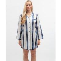 Cyberjammies Cotton Modal Striped Nightshirt Navy Mix