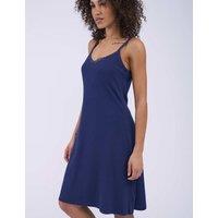 Cyberjammies Cotton Modal Ribbed Hidden Support Chemise Navy