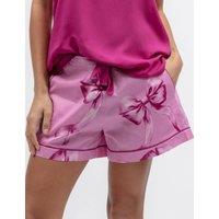 Cyberjammies Cotton Modal Bow Print Pyjama Shorts Pink Mix