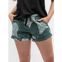 Cyberjammies Cotton Rich Floral Pyjama Shorts Green Mix