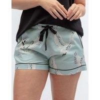 Cyberjammies Cotton Rich Swan Print Pyjama Shorts Mint