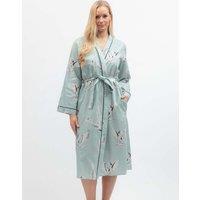 Cyberjammies Cotton Modal Swan Print Dressing Gown Mint