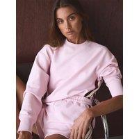 Jag Cotton Blend Side Stripe Relaxed Cropped Sweatshirt Pink