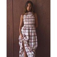 Jag Lyocell Rich Painterly Checked Maxi Dress Pink Mix