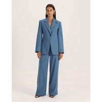 SABA Wool Rich Contoured Single Breasted Blazer Blue