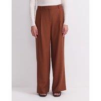 Sportscraft Wool Rich Pleat Front Straight Leg Trousers Brown