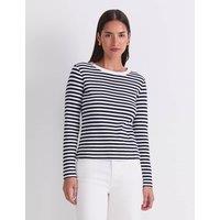 Sportscraft Jersey Striped Top Navy Mix