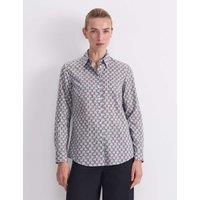 Sportscraft Pure Cotton Floral Button Through Shirt Blue