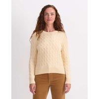 Sportscraft Pure Merino Wool Cable Knit Crew Neck Jumper Yellow