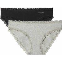 Calvin Klein 2 Pack Modern Cotton Lace Bikini Knickers Black/Grey