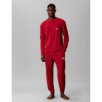 Calvin Klein Cotton Rich Monogram Pyjama Set Red