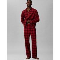 Calvin Klein Pure Cotton Checked Pyjama Bottoms Red Mix