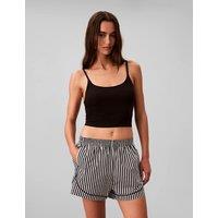 Calvin Klein Pure Cotton Poplin Striped Pyjama Shorts Black Mix