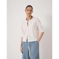HUSH Jersey Textured Button Through Cardigan Ecru