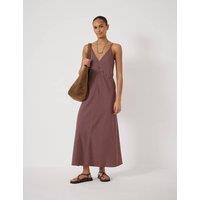 HUSH Seam Detail V-Neck Strappy Maxi Slip Dress Purple Mix