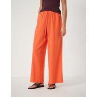 HUSH Linen Blend Wide Leg Trousers Orange
