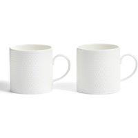 Wedgwood Set of 2 Gio Embossed Mugs White