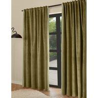 MADE Audley Velour Eyelet Curtains Green