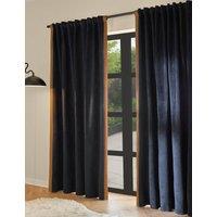 MADE Audley Velour Eyelet Curtains Dark Blue