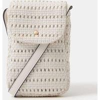 ACCESSORIZE Woven Cross Body Phone Bag White