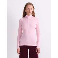 Sportscraft Pure Cotton Zip Funnel Neck Top Pink