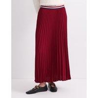 Sportscraft Pleated Maxi A-Line Skirt Red