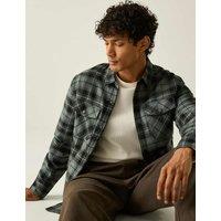 Regatta Spennith Pure Cotton Checked Shacket Green Mix