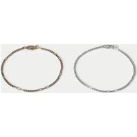 M&S 2 Pack Chain Bracelet Metallic