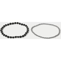 M&S 2 Pack Lava Stretch Bracelet Black Mix