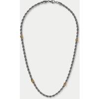 M&S Mixed Mextal Textured Chain Necklace Metallic