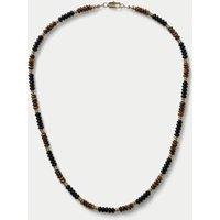 M&S Natural Stone Bead Necklace Brown Mix