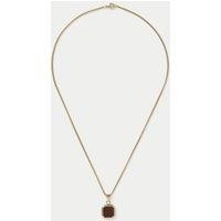 M&S Stainless and Tigers Eye Necklace Gold