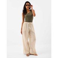 ACCESSORIZE Textured Tie Detail One Shoulder Swimsuit Khaki