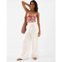 ACCESSORIZE Printed Padded Beaded Scoop Neck Swimsuit Multi