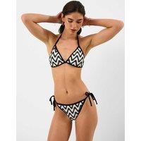 ACCESSORIZE Monochrome Padded Triangle Bikini Top White/Black