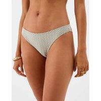 ACCESSORIZE Geometric High Leg Bikini Bottoms Khaki