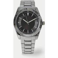 M&S Faceted Bezel Steel Black Dial Silver