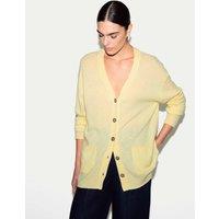 Jigsaw Pure Cashmere V-Neck Longline Cardigan Yellow