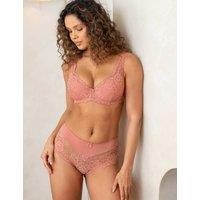 Pour Moi Fleur Lace Wired High Apex Plunge Bra (A-F) Dusky Rose