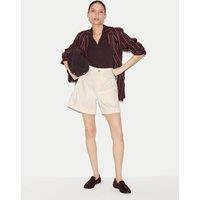 Jigsaw Denim High Waisted Seam Detail Shorts Ecru