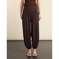 BAUKJEN Jersey Wide Leg Balloon Trousers Brown