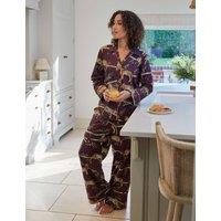 Cyberjammies Cotton Modal Leopard Print Pyjama Bottoms Burgundy Mix